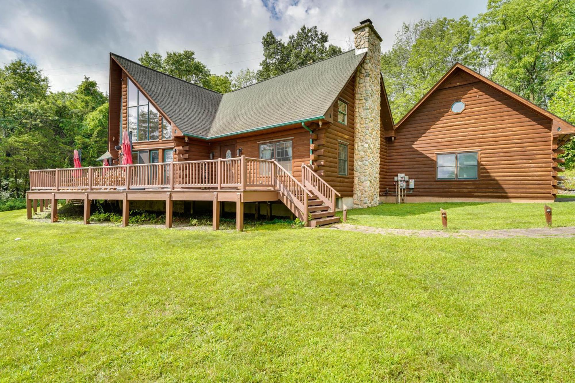 Luxury Log Cabin With Ev Charger And Mtn Views! Blairstown Zewnętrze zdjęcie