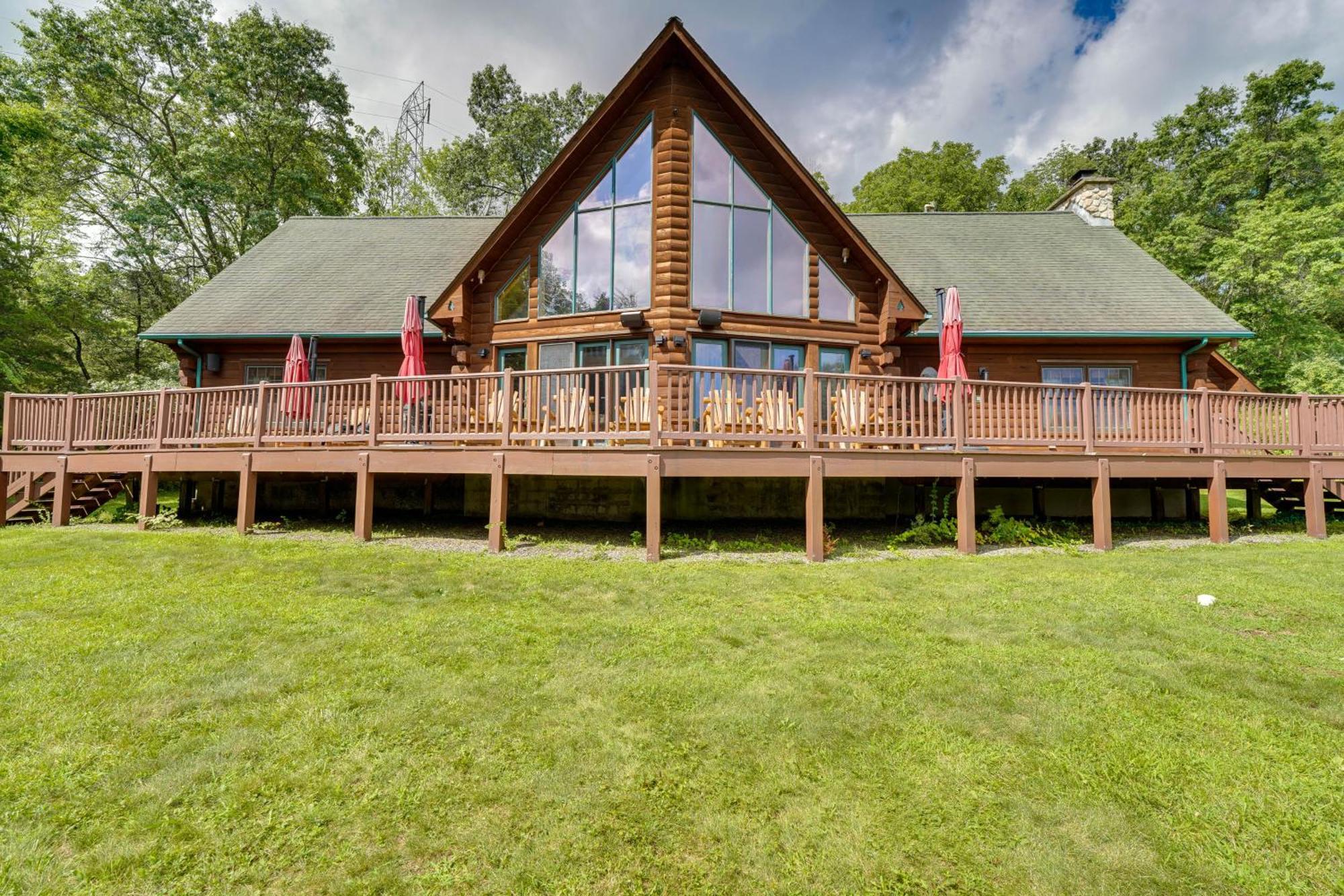 Luxury Log Cabin With Ev Charger And Mtn Views! Blairstown Zewnętrze zdjęcie