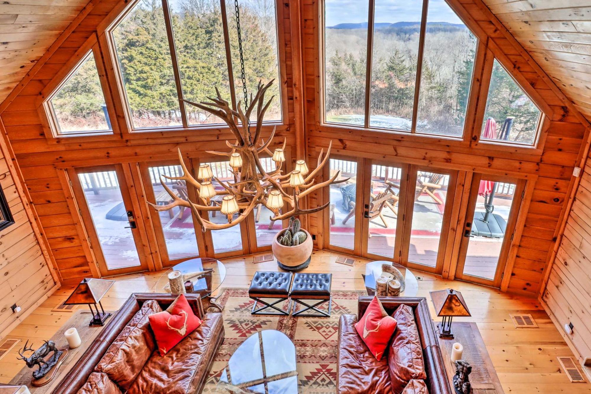 Luxury Log Cabin With Ev Charger And Mtn Views! Blairstown Zewnętrze zdjęcie